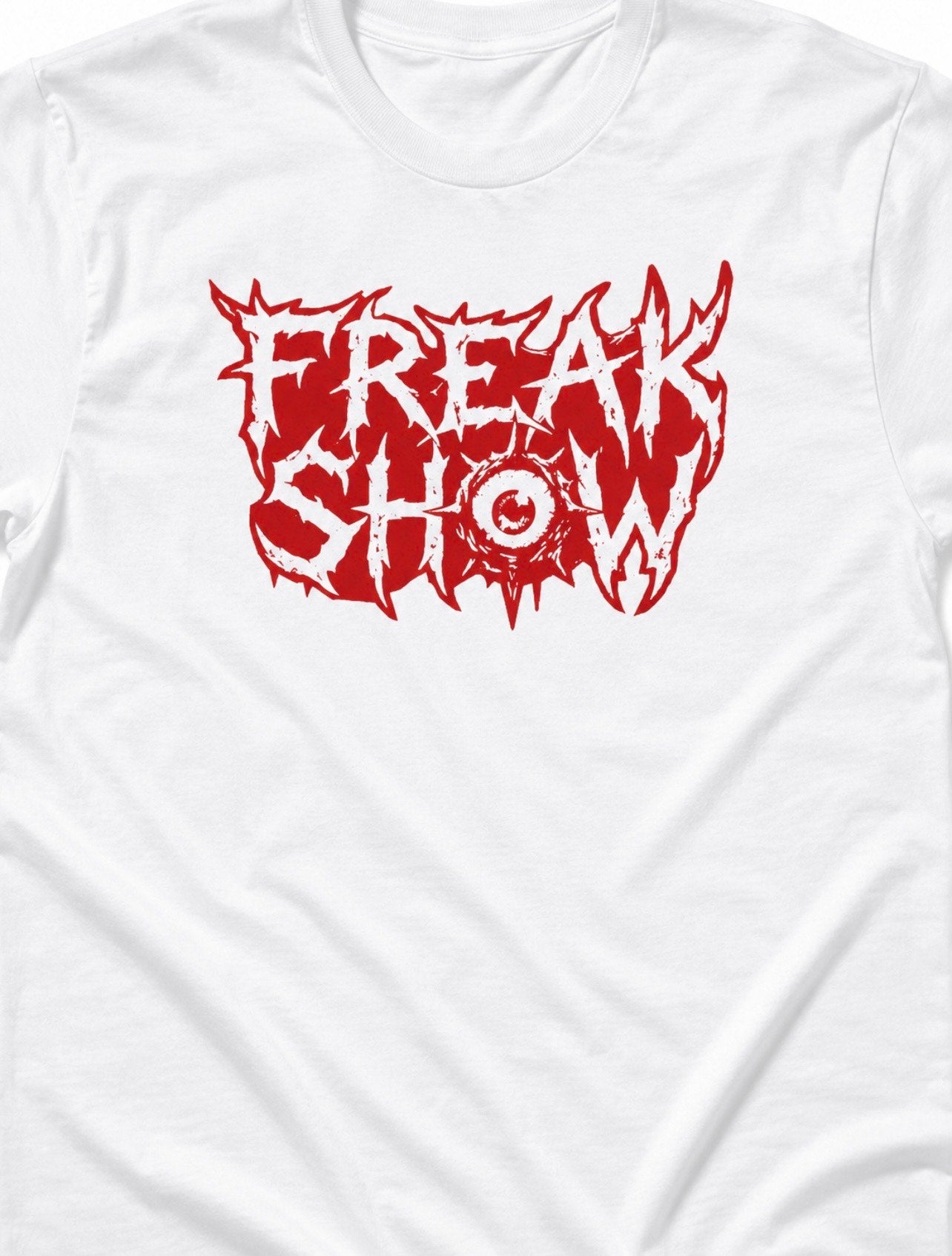 "Freak Show" Short Sleeve White Tee w/ Red Print