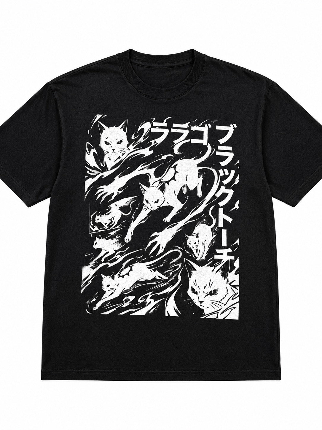 "Black Torch Rago" Short Sleeve Black Tee w/ White Print
