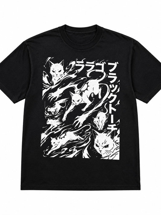 "Black Torch Rago" Short Sleeve Black Tee w/ White Print