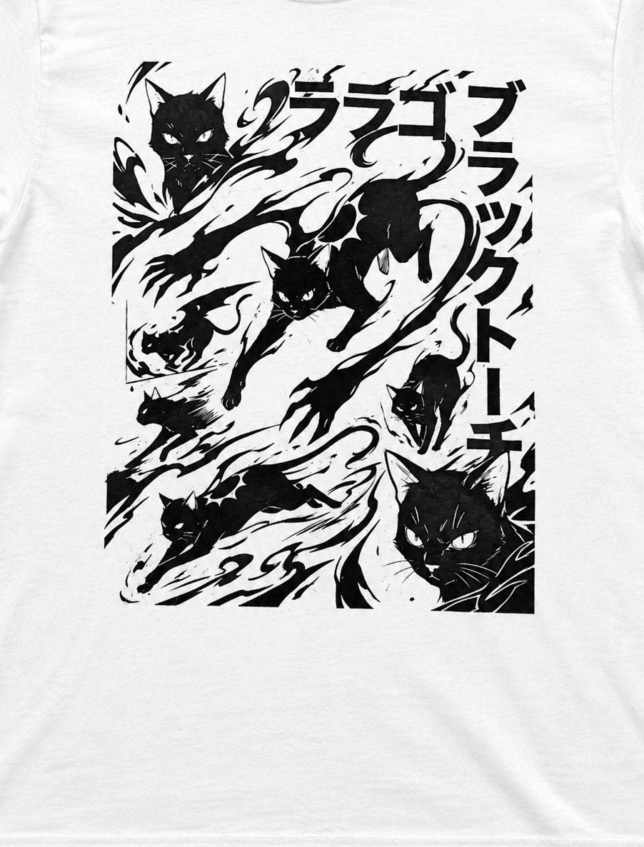 "Black Torch Rago" Short Sleeve White Tee w/ Black Print
