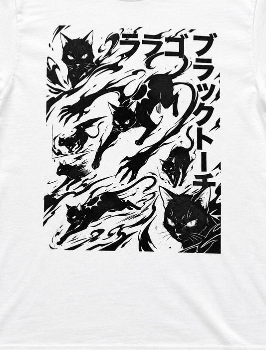 "Black Torch Rago" Short Sleeve White Tee w/ Black Print