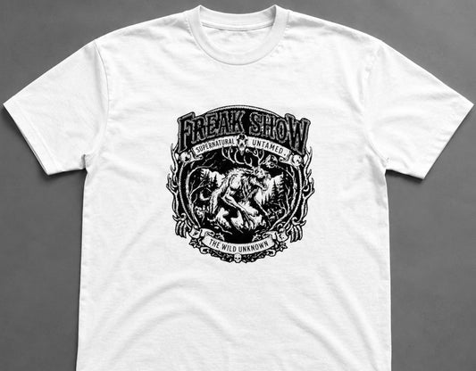 Wendigo Short Sleeve White Tee w/ Black Print
