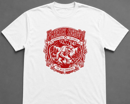 Wendigo Short Sleeve White Tee w/ Red Print