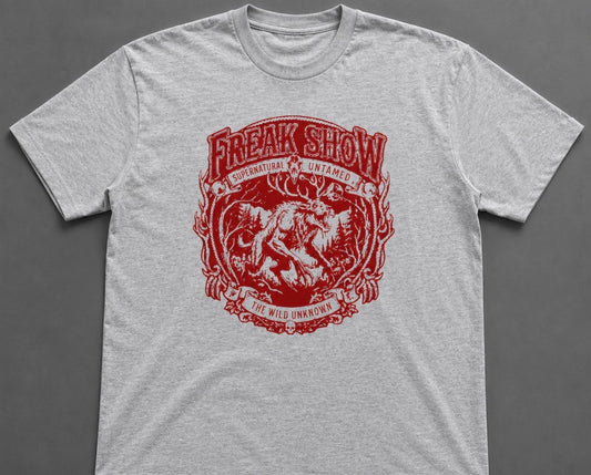 Wendigo Short Sleeve Gray Tee w/ Red Print