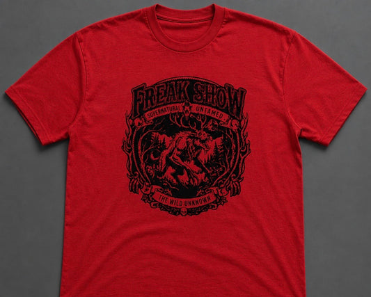 Wendigo Short Sleeve Red Tee w/ Black Print
