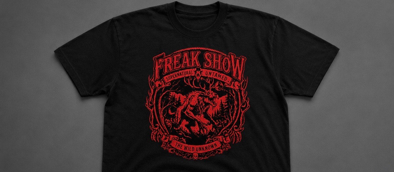 Wendigo Short Sleeve Black Tee w/ Red Print
