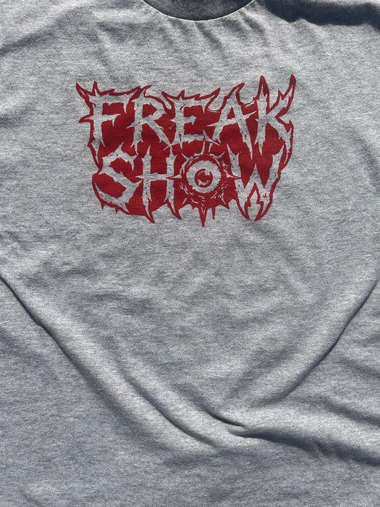 "Freak Show" Short Sleeve Gray Tee w/ Red Print