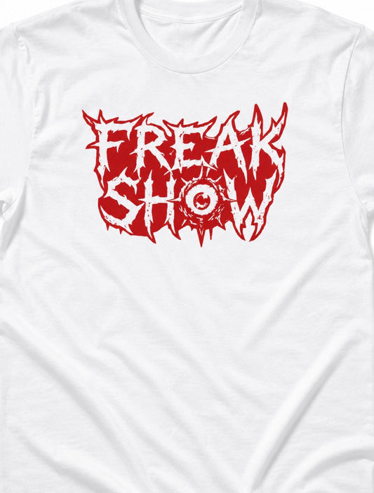 "Freak Show" Short Sleeve White Tee w/ Red Print