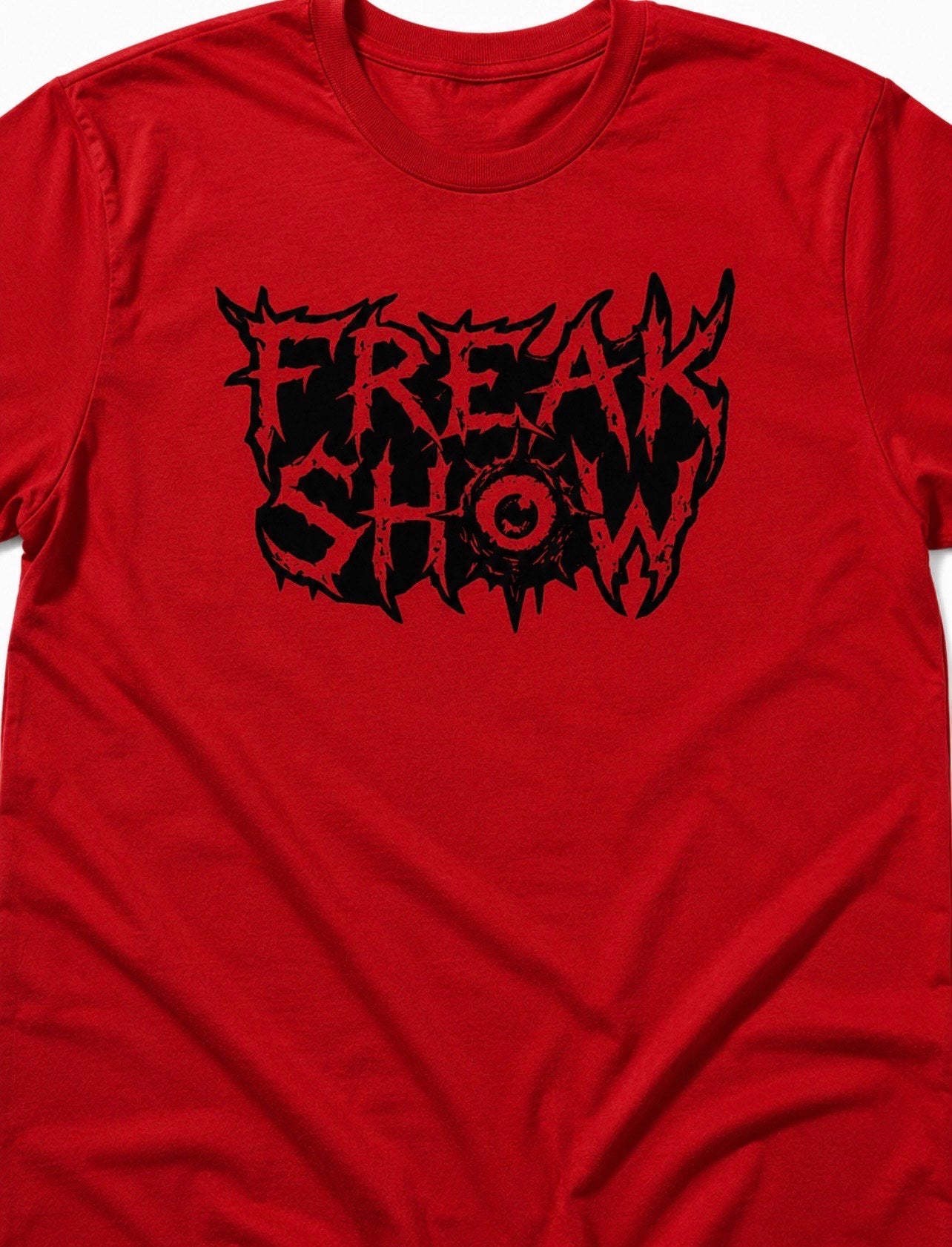 "Freak Show" Short Sleeve Red Tee w/ Black Print